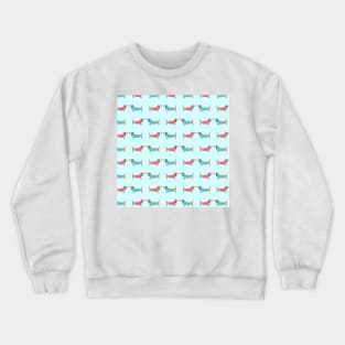 Cute dog lovers in blue background Crewneck Sweatshirt